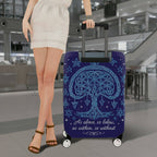 1-Piece Tree of Life Stars Cosmic Spiritual Quote  Suitcase Luggage Cover, Stretch Protective Sleeve