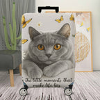 1-Piece Cat Butterfly Flower Words Artistic  Suitcase Luggage Cover, Stretch Protective Sleeve