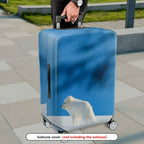 1-Piece Arctic Fox Winter Snowy Blue Landscape Travel  Suitcase Luggage Cover, Stretch Protective Sleeve