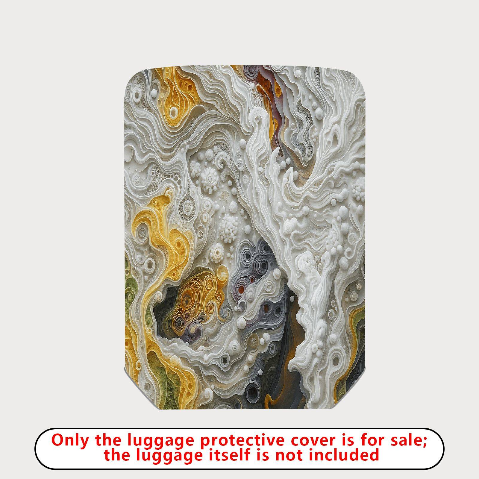 1-Piece Abstract Artistic Swirl Bubble Textured Colorful  Suitcase Luggage Cover, Stretch Protective Sleeve