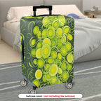 1-Piece Abstract Green Yellow Swirl Circular Artistic Vibrant  Suitcase Luggage Cover, Stretch Protective Sleeve