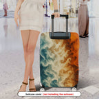 1-Piece Abstract Ocean Fire Energy Flow Art  Suitcase Luggage Cover, Stretch Protective Sleeve