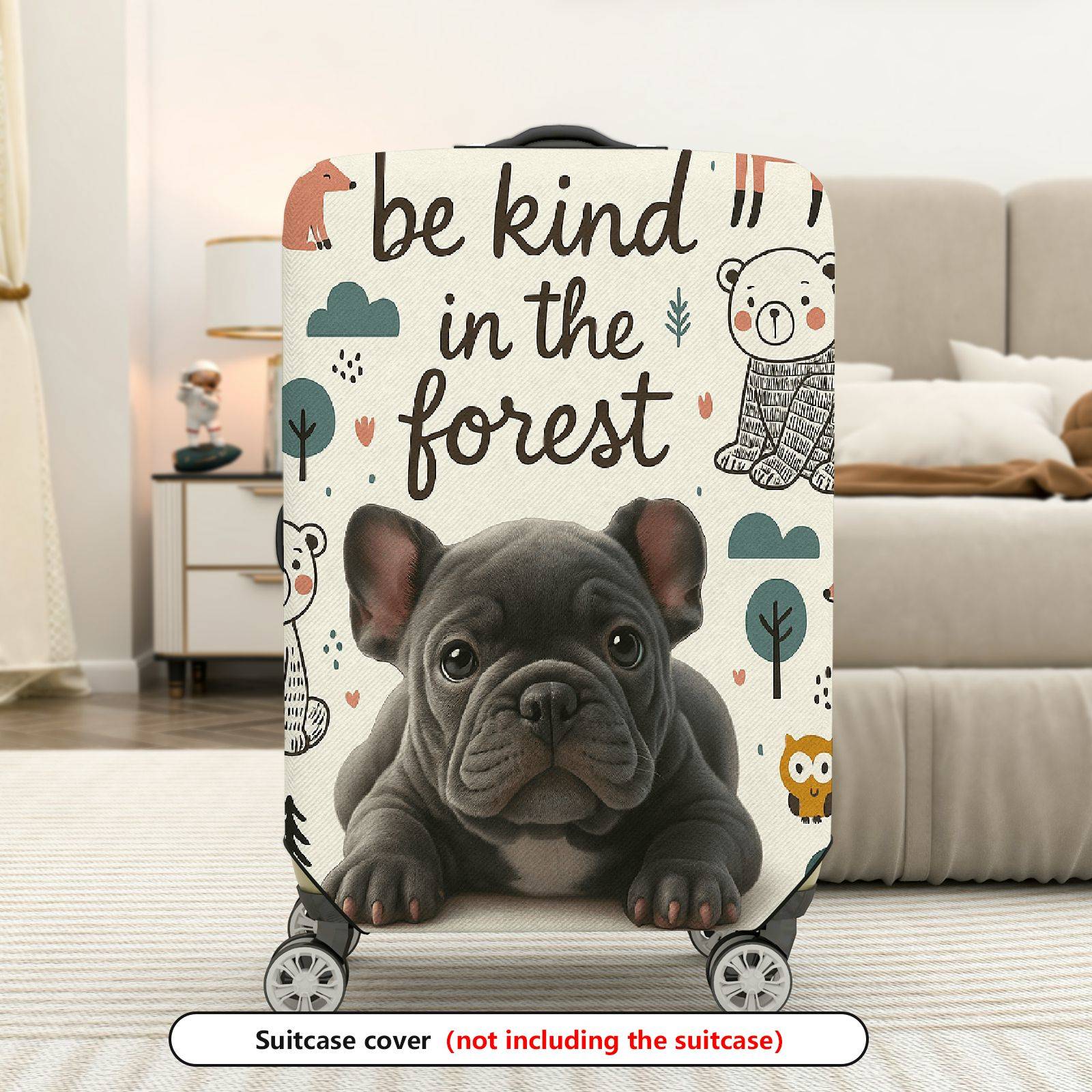 1-Piece Animal Forest Nature Dog  Suitcase Luggage Cover, Stretch Protective Sleeve