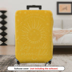 1-Piece Sun Moon Stars Yellow Bohemian Inspirational Cosmic  Suitcase Luggage Cover, Stretch Protective Sleeve