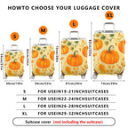 1-Piece Pumpkin Autumn Leaves Harvest Thanksgiving Holiday  Suitcase Luggage Cover, Stretch Protective Sleeve