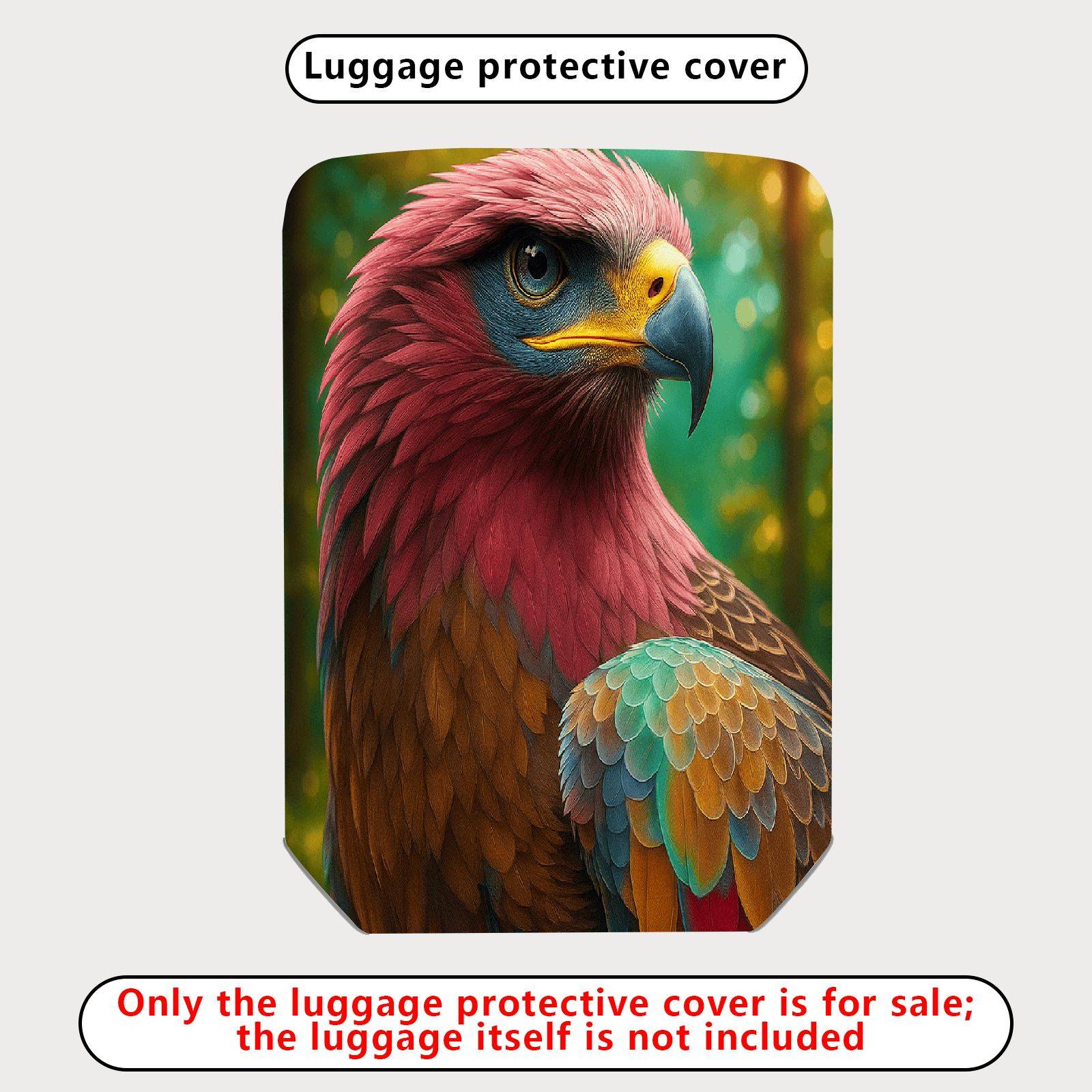 1-Piece Vibrant Parrot Bird Colorful Nature Artistic Wildlife  Suitcase Luggage Cover, Stretch Protective Sleeve