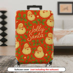 1-Piece Jolly Santa Festive Christmas Holiday Cheer Travel  Suitcase Luggage Cover, Stretch Protective Sleeve