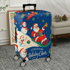 1-Piece Santa Reindeer Snowman Gifts Christmas Holiday  Suitcase Luggage Cover, Stretch Protective Sleeve