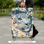 1-Piece Leopard Floral Daisy Stylish Travel  Suitcase Luggage Cover, Stretch Protective Sleeve