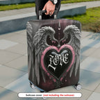 1-Piece Angel Heart Gothic Love Stylish  Suitcase Luggage Cover, Stretch Protective Sleeve
