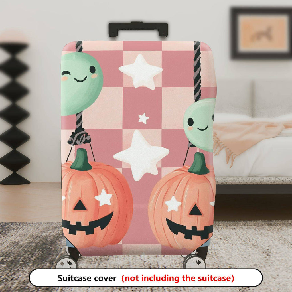 1-Piece Cute Pumpkin Balloon Star Ghost Halloween  Suitcase Luggage Cover, Stretch Protective Sleeve
