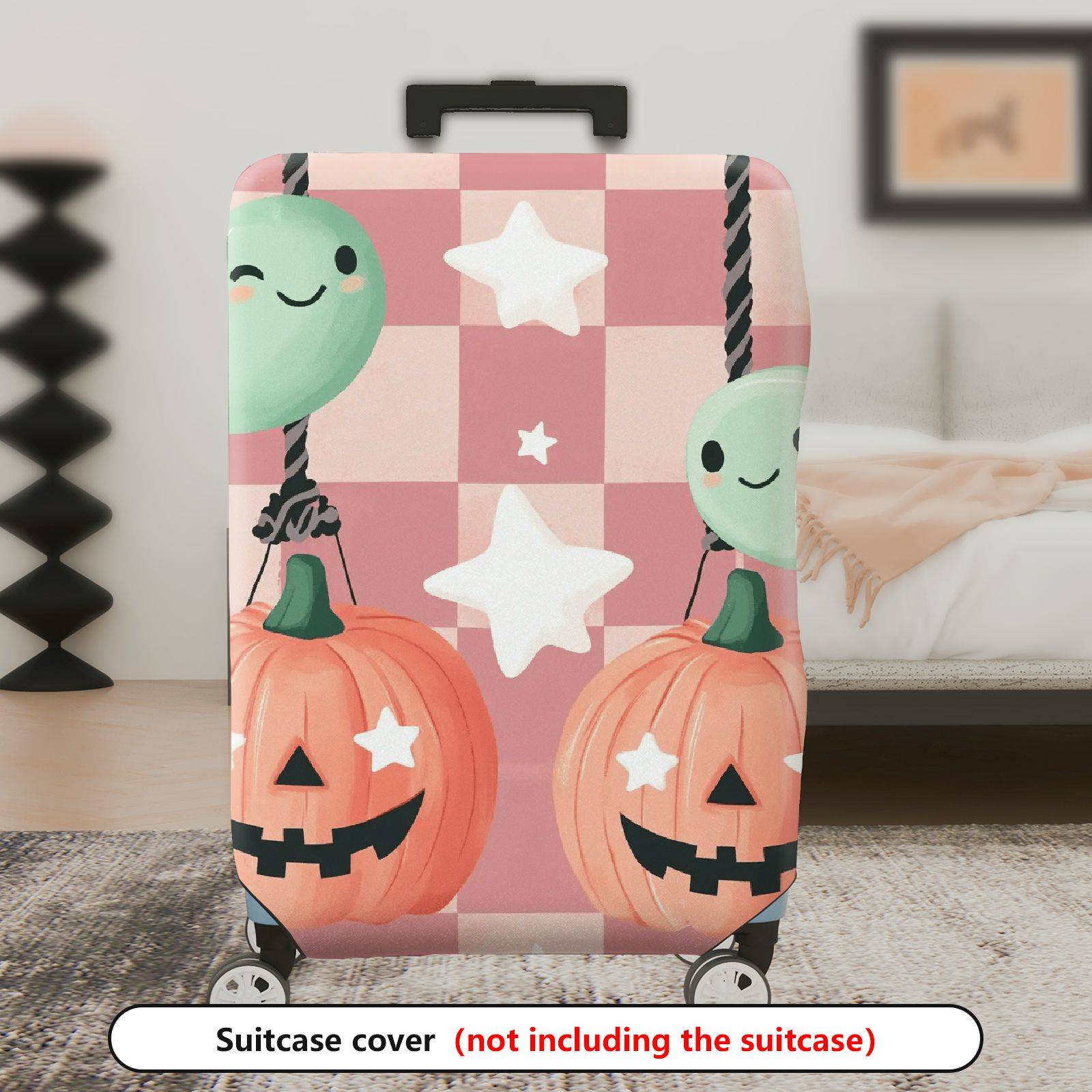 1-Piece Cute Pumpkin Balloon Star Ghost Halloween  Suitcase Luggage Cover, Stretch Protective Sleeve