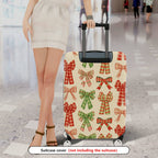 1-Piece Plaid Bow Knot Pattern Ribbon Checkered Holiday Chic  Suitcase Luggage Cover, Stretch Protective Sleeve