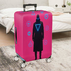 1-Piece Cyberpunk Futuristic Geometric Sci-Fi  Suitcase Luggage Cover, Stretch Protective Sleeve