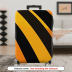 1-Piece Black Yellow Orange Diagonal Stripe Geometric Bold  Suitcase Luggage Cover, Stretch Protective Sleeve