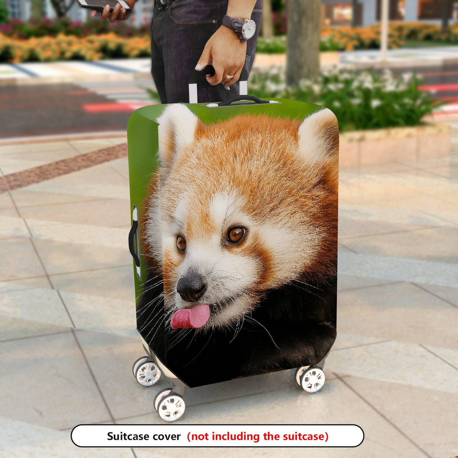1-Piece Red Panda Cute Animal Wildlife Nature Fun  Suitcase Luggage Cover, Stretch Protective Sleeve