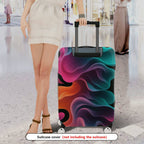 1-Piece Abstract Colorful Fluid Wave Pattern  Suitcase Luggage Cover, Stretch Protective Sleeve
