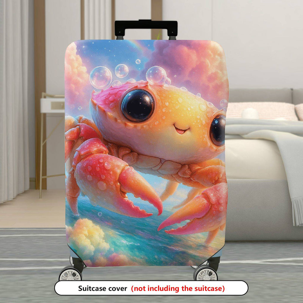 1-Piece Cute  Crab Bubble Sea Sky Blue  Suitcase Luggage Cover, Stretch Protective Sleeve