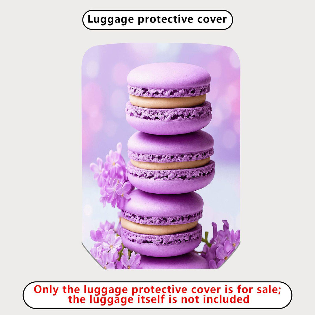 1-Piece Purple Macaron Floral Spring Vibrant Aesthetic  Suitcase Luggage Cover, Stretch Protective Sleeve