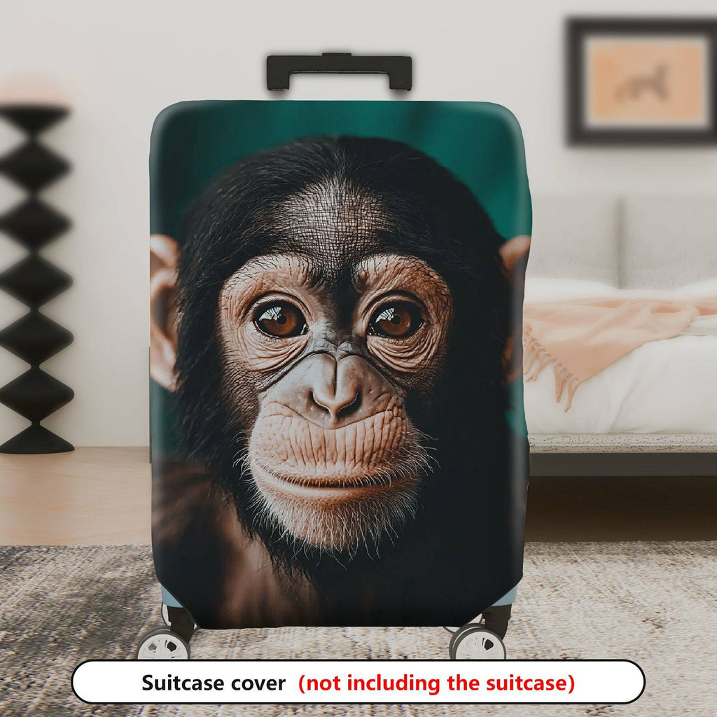 1-Piece Animal Jungle Face Ears Unique Creative  Suitcase Luggage Cover, Stretch Protective Sleeve