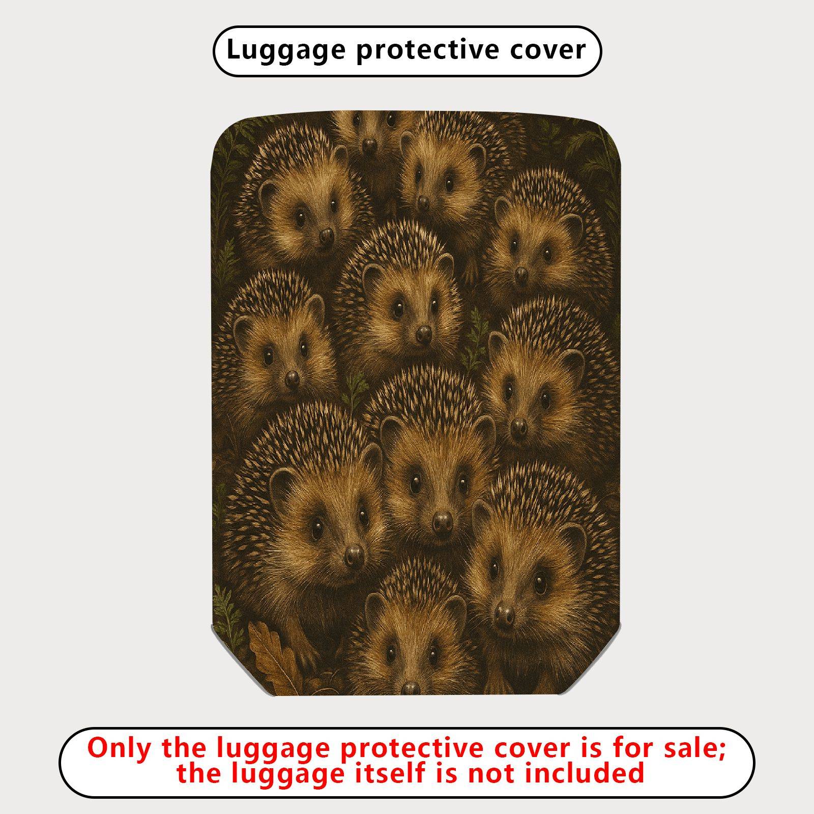 1-Piece Hedgehog Nature Animals Forest Wildlife Cute  Suitcase Luggage Cover, Stretch Protective Sleeve