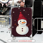 1-Piece Snowman Winter Festive Holiday Cheer  Suitcase Luggage Cover, Stretch Protective Sleeve
