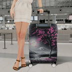 1-Piece Cherry Blossom Mountain Moon Scenic Artistic Nature Landscape  Suitcase Luggage Cover, Stretch Protective Sleeve
