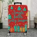 1-Piece Christmas Holiday Festive Bells Gifts  Suitcase Luggage Cover, Stretch Protective Sleeve