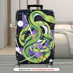 1-Piece Green Snake Abstract Geometric Artistic Cosmic  Suitcase Luggage Cover, Stretch Protective Sleeve