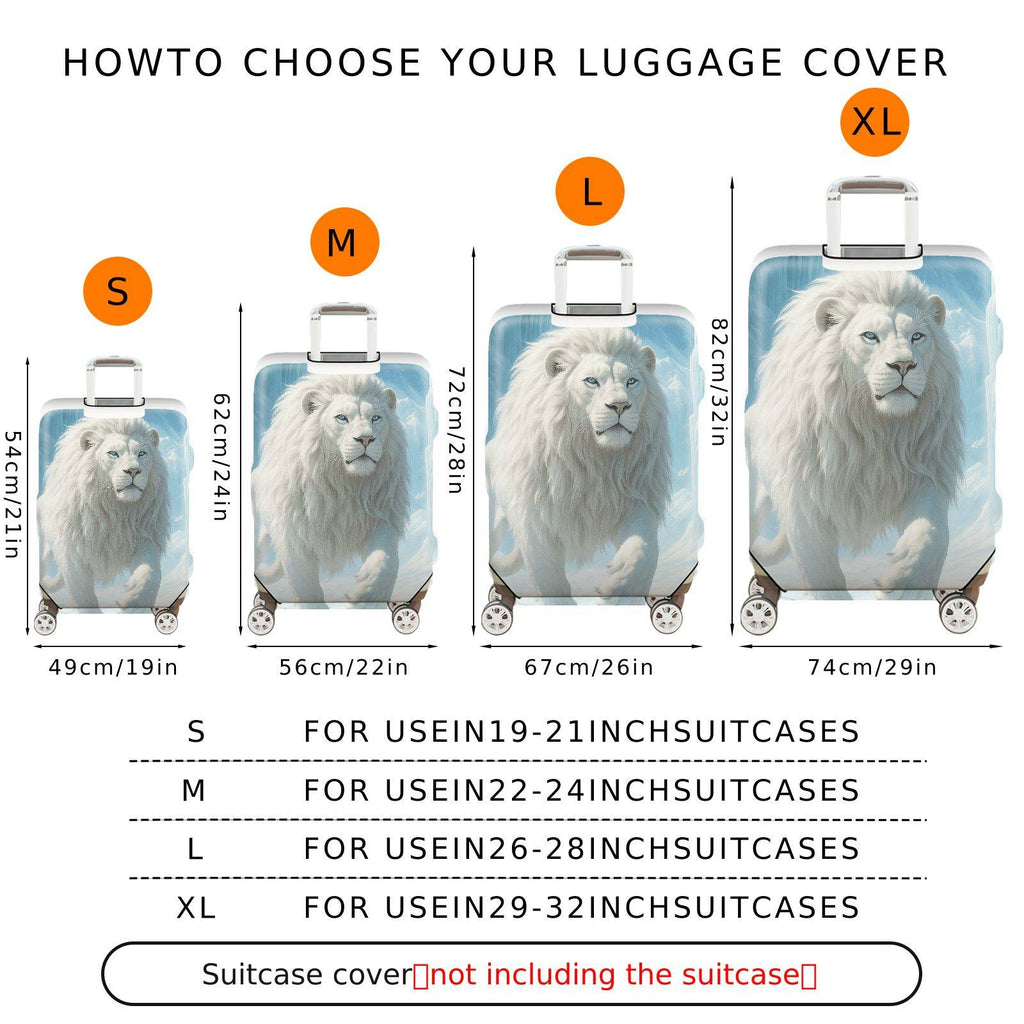 1-Piece White Lion Cloud Sky Animal Fantasy Artistic  Suitcase Luggage Cover, Stretch Protective Sleeve