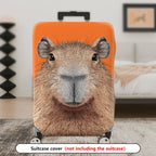 1-Piece Orange Capybara Animal Fun Quirky Cute  Suitcase Luggage Cover, Stretch Protective Sleeve