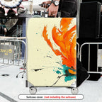 1-Piece Abstract Orange Feather Brush Colorful Splatter Art  Suitcase Luggage Cover, Stretch Protective Sleeve