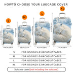 1-Piece Arctic Fox Winter Snow Forest Animal Print  Suitcase Luggage Cover, Stretch Protective Sleeve