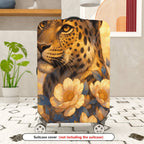 1-Piece Leopard Floral Artistic Elegant Nature Vibrant  Suitcase Luggage Cover, Stretch Protective Sleeve