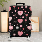 1-Piece Heart Flower Love Valentine Romantic Cute  Suitcase Luggage Cover, Stretch Protective Sleeve