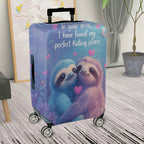 1-Piece Cute Romantic Sloth Love Heart Nature  Suitcase Luggage Cover, Stretch Protective Sleeve