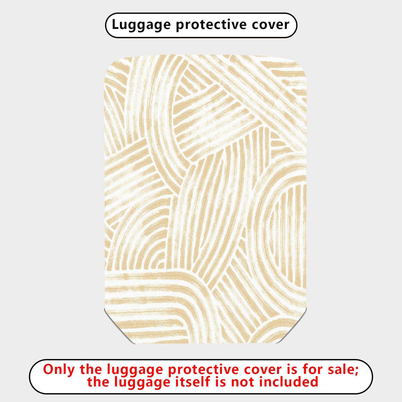 1-Piece Abstract Stripe Beige Pattern Simple Elegant Minimalist Stylish  Suitcase Luggage Cover, Stretch Protective Sleeve