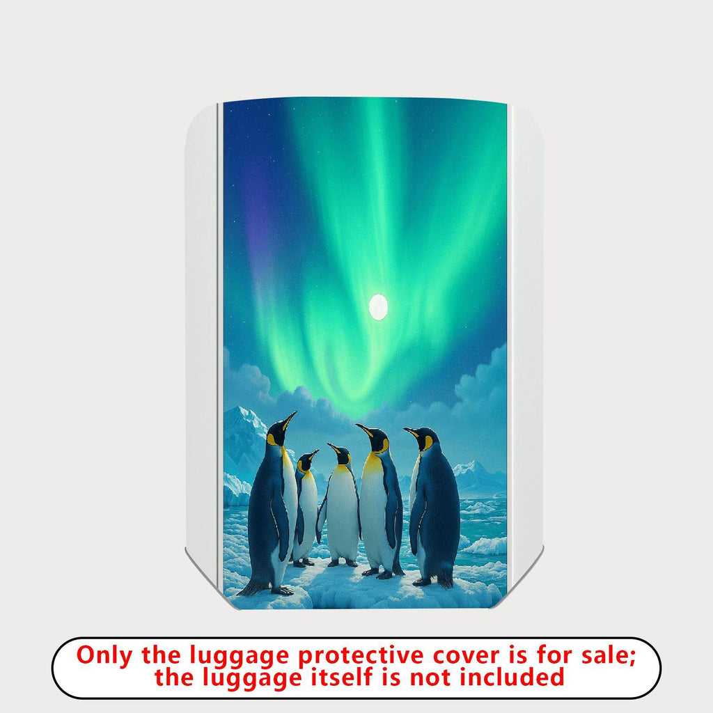 1-Piece Aurora Penguin Ice Landscape Glacier Winter  Suitcase Luggage Cover, Stretch Protective Sleeve