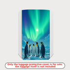 1-Piece Aurora Penguin Ice Landscape Glacier Winter  Suitcase Luggage Cover, Stretch Protective Sleeve
