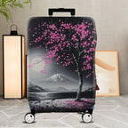 1-Piece Cherry Blossom Mountain Moon Scenic Artistic Nature Landscape  Suitcase Luggage Cover, Stretch Protective Sleeve
