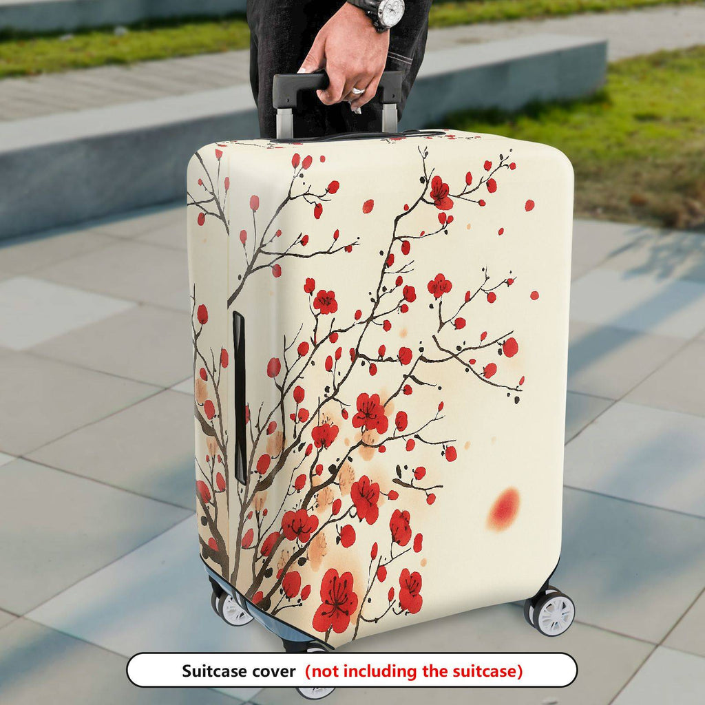 1-Piece Elegant Sakura Floral Branch Pattern Travel  Suitcase Luggage Cover, Stretch Protective Sleeve