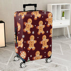 1-Piece Gingerbread Christmas Snowflake Holiday Red  Suitcase Luggage Cover, Stretch Protective Sleeve