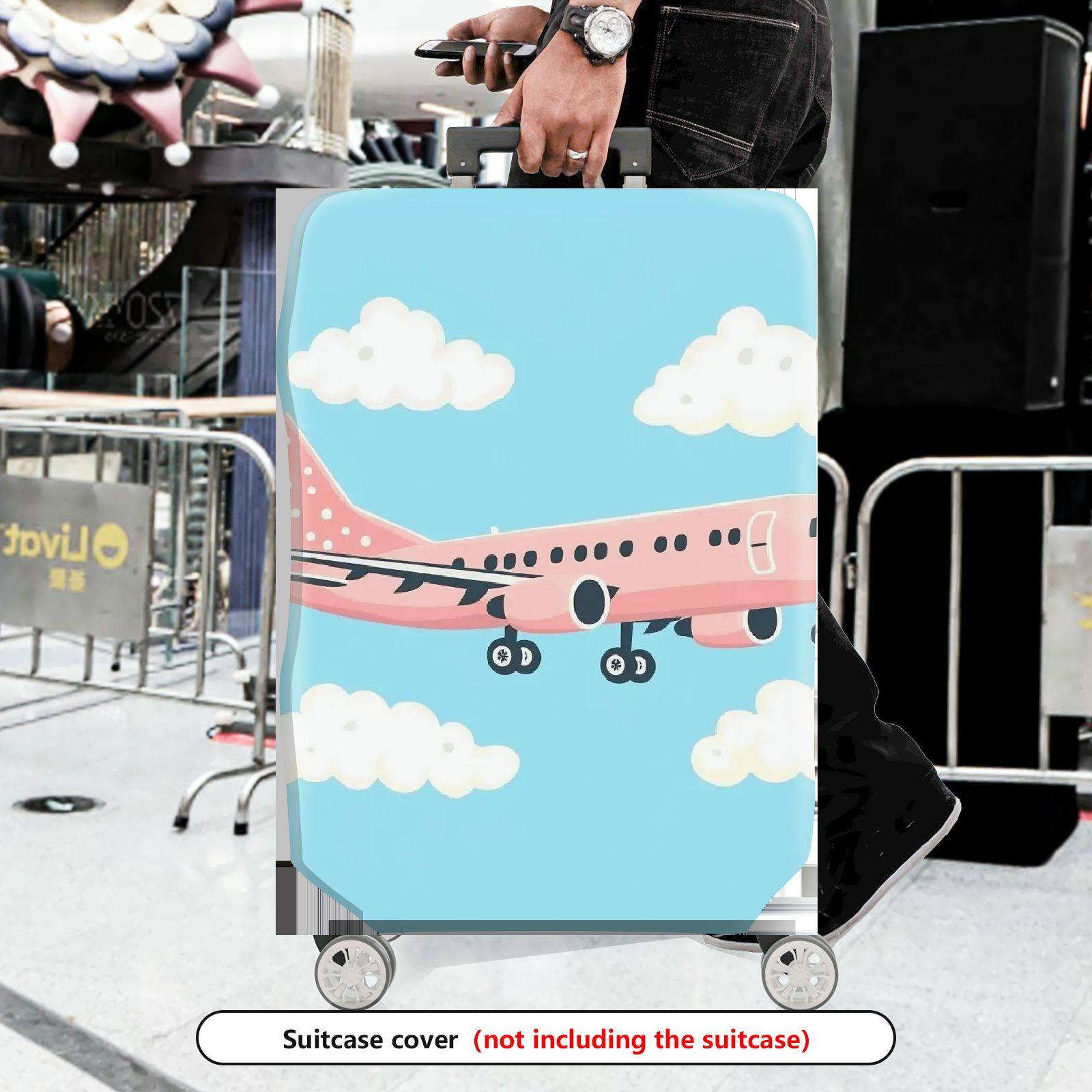 1-Piece Airplane Cloud Sky Travel Luggage  Suitcase Luggage Cover, Stretch Protective Sleeve