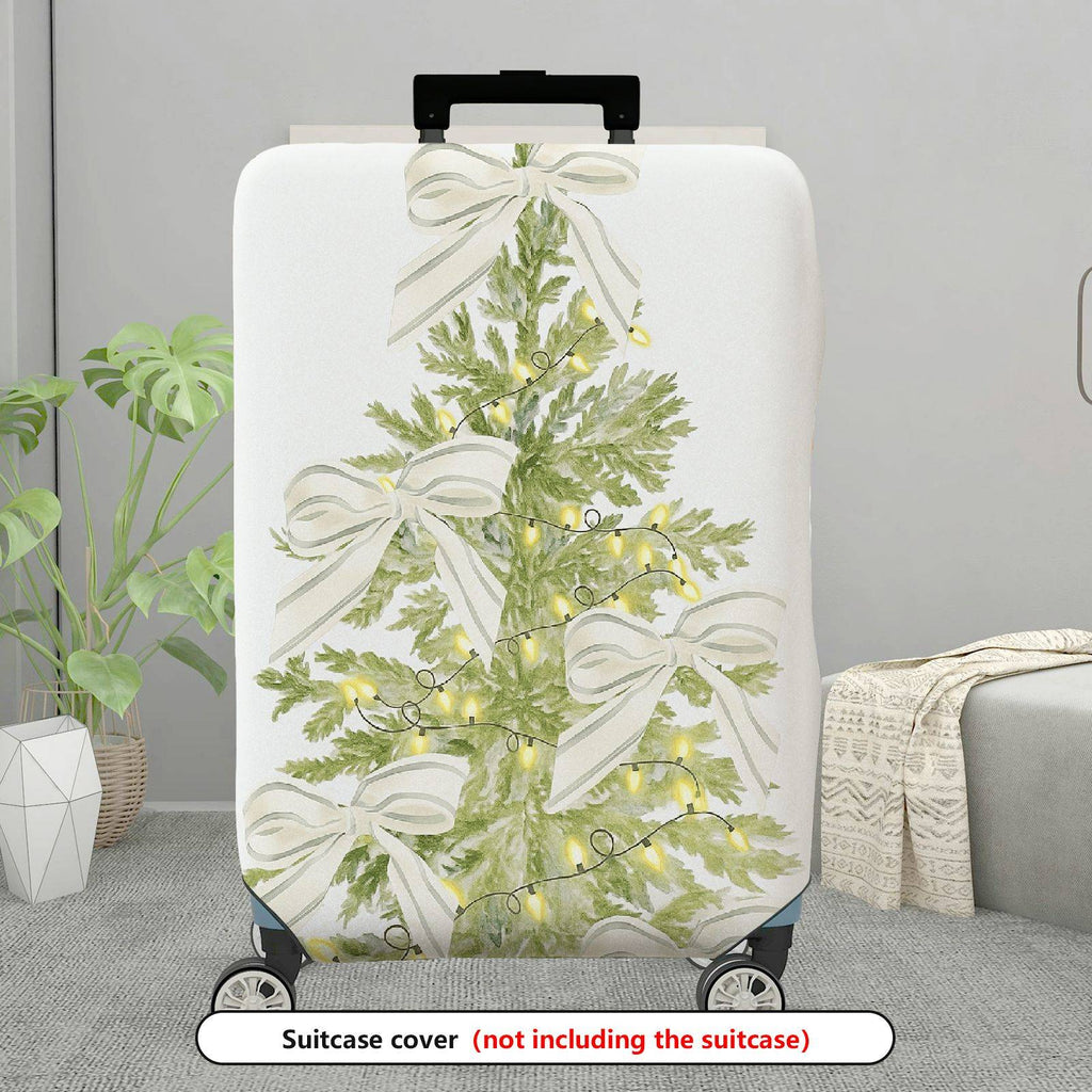 1-Piece Christmas Tree Bow  Holiday Decorative  Suitcase Luggage Cover, Stretch Protective Sleeve