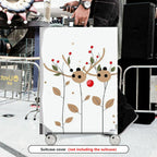 1-Piece Reindeer Leaf Berry Antler Holiday  Suitcase Luggage Cover, Stretch Protective Sleeve