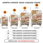1-Piece Adventure Balloon Elderly Couple Love  Suitcase Luggage Cover, Stretch Protective Sleeve