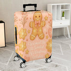 1-Piece Gingerbread Cookie Christmas Holiday Festive Cheer  Suitcase Luggage Cover, Stretch Protective Sleeve
