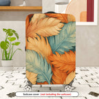 1-Piece Autumn Leaf Pattern Colorful Decorative Artistic Feather  Suitcase Luggage Cover, Stretch Protective Sleeve