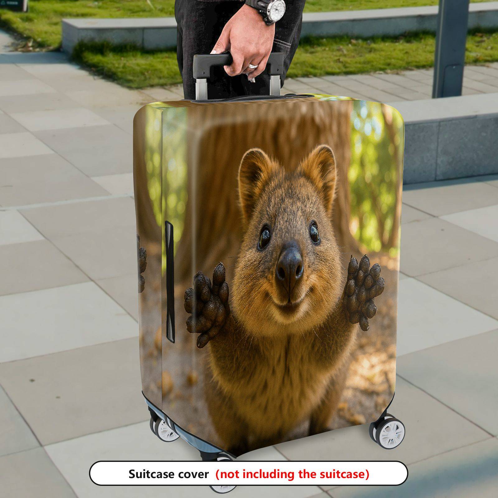 1-Piece Quokka Animal Nature Cuteness Forest Joy  Suitcase Luggage Cover, Stretch Protective Sleeve