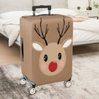 1-Piece Reindeer Christmas Festive Cute Fun Holiday  Suitcase Luggage Cover, Stretch Protective Sleeve